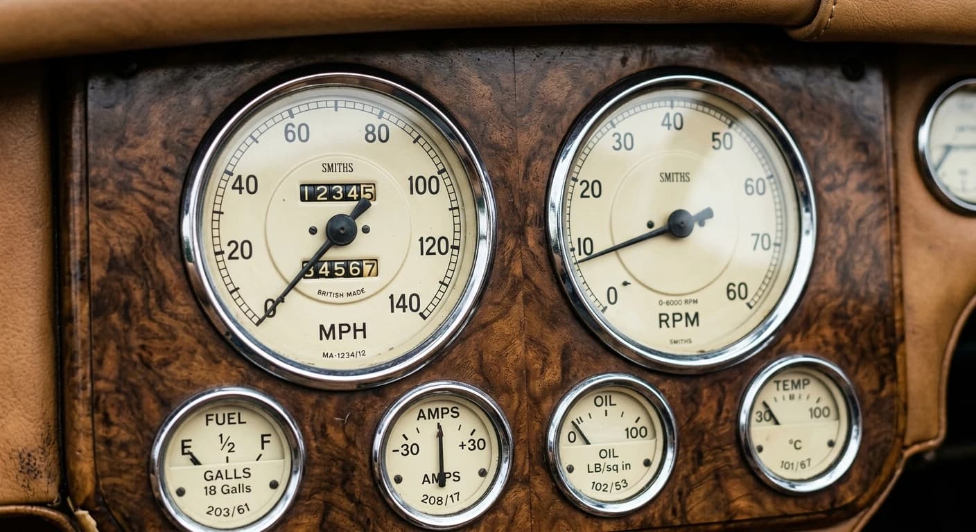 Jaguar XK120 1948 - Gauges view