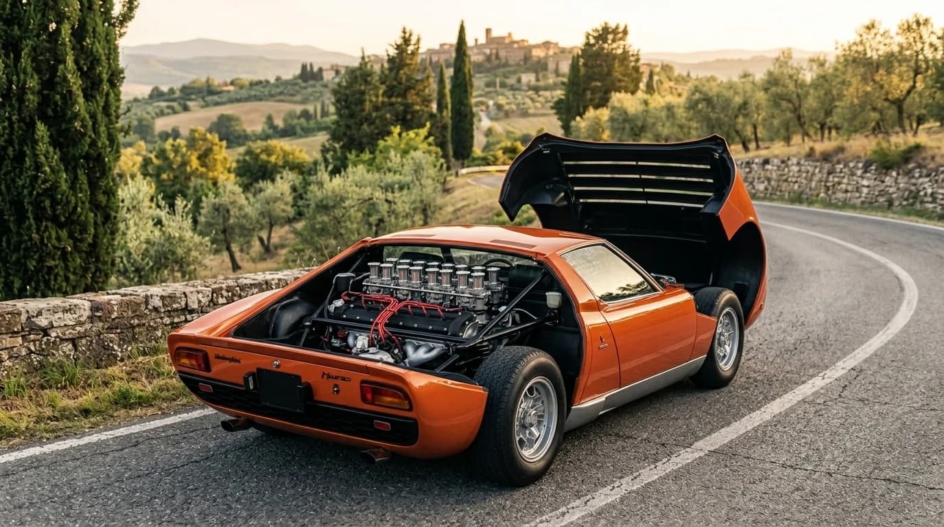 Lamborghini Miura P400 1966 - Engine Bay view