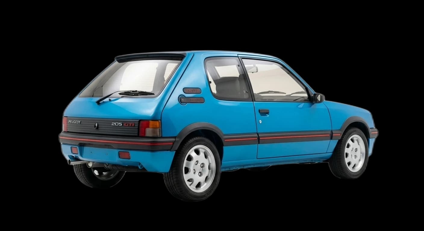 Peugeot 205 GTI 1.9 1986 - Rear 3/4 view