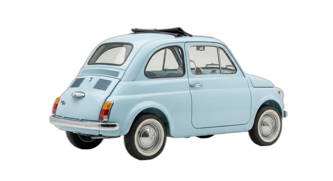 Fiat 500 (Nuova) 1957 - Rear 3/4 view