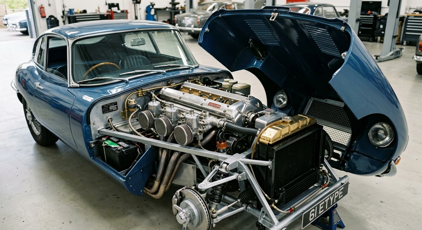 Jaguar E-Type Series 1 1961 - Engine Bay view
