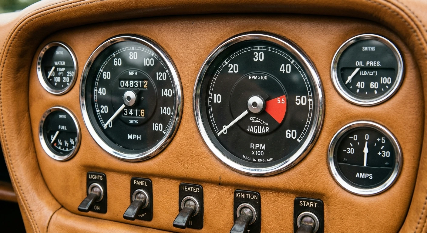 Jaguar E-Type Series 1 1961 - Gauges view